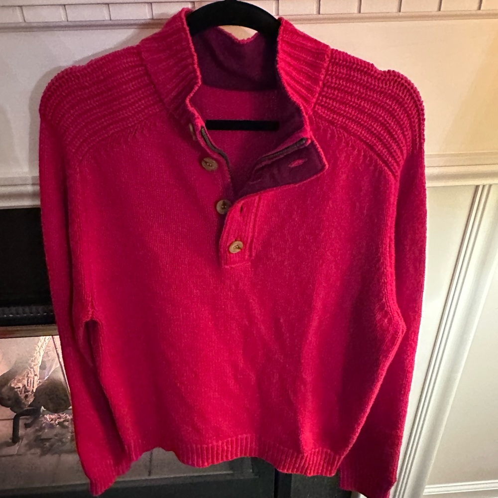 Vineyard Vines Men's Zip Up Sweater in Vibrant Red